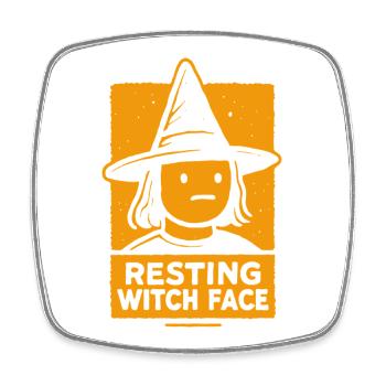 Ruhendes Hexengesicht Lustiges Halloween Spruch Kostüm - Viereckiger Kühlschrankmagnet - Weiß - Vorne