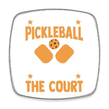 Pickleball Paddleball - Magnet carré - blanc - Devant
