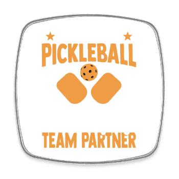 Paddleball Indoor Pickleball Gift Sportsman - Square fridge magnet - white - Front