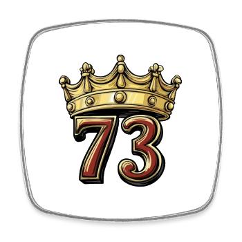 73 Number Krone - Square fridge magnet - white - Front