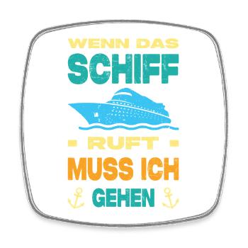 Lustige Kreuzfahrt Sprüche Outfits Urlaub - Viereckiger Kühlschrankmagnet - Weiß - Vorne
