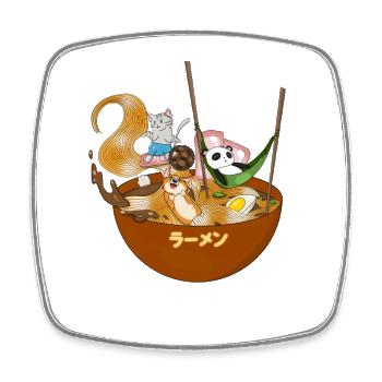 Corgi Panda Katze Ramen Schüssel - Viereckiger Kühlschrankmagnet - Weiß - Vorne