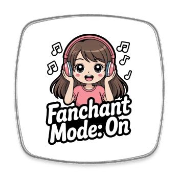 K-Pop Fanchant Corée Musique - Magnet carré - blanc - Devant