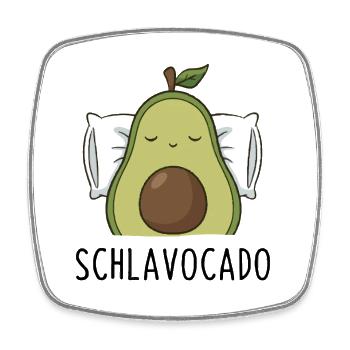 Schlavocado Funny Avocado Funny Pun - Viereckiger Kühlschrankmagnet - Weiß - Vorne