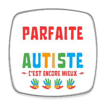 ICH BIN NICHT PERFEKT, ABER AUTISTISCH - Viereckiger Kühlschrankmagnet - Weiß - Vorne