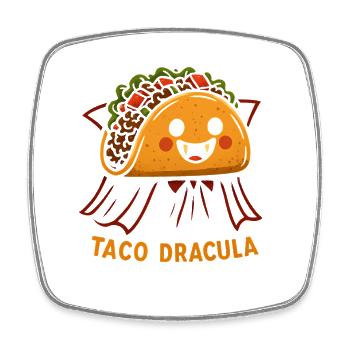 Taco Dracula Mascot - Square fridge magnet - white - Front