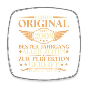 18th Birthday Vintage Original 2008 Vintage - Square fridge magnet - white - Front