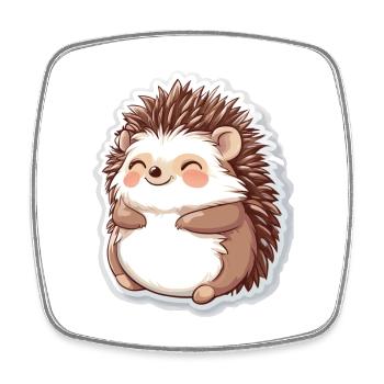 Igel - Viereckiger Kühlschrankmagnet - Weiß - Vorne