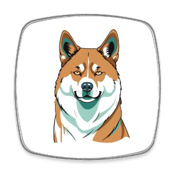 Cheerful Shiba Portrait - Square fridge magnet - white - Front