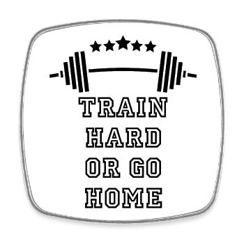 Train Hard GYM: Power & Motivation - Viereckiger Kühlschrankmagnet - Weiß - Vorne