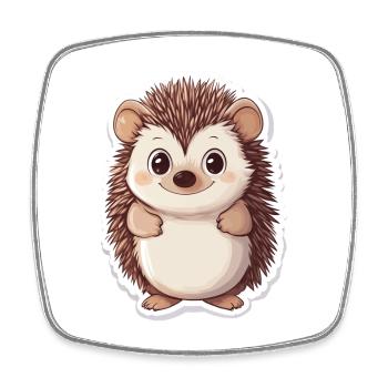 Igel - Viereckiger Kühlschrankmagnet - Weiß - Vorne
