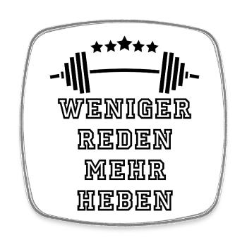 Weniger Reden GYM: Fokus & Power - Viereckiger Kühlschrankmagnet - Weiß - Vorne
