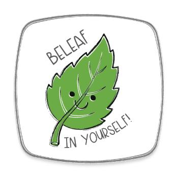 Leaves in Yourself - Square fridge magnet - white - Front
