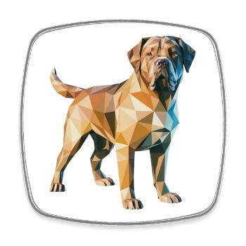 Brown Dog- Cool Low Poly  Logo - Square fridge magnet - white - Front
