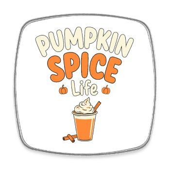 Pumpkin Spice Life Kürbis Gewürz - Viereckiger Kühlschrankmagnet - Weiß - Vorne