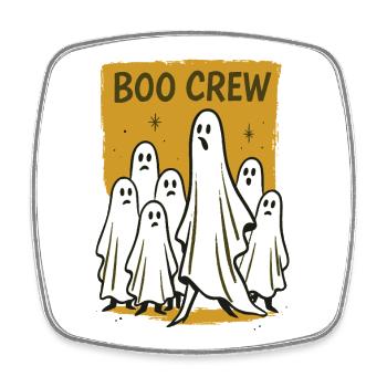 Boo Crew Halloween Lustiger Spruch Geister - Viereckiger Kühlschrankmagnet - Weiß - Vorne
