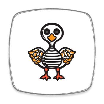Gans Halloween Comic Lustig - Viereckiger Kühlschrankmagnet - Weiß - Vorne