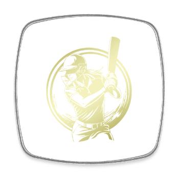 Cricket Silhouette - Viereckiger Kühlschrankmagnet - Weiß - Vorne