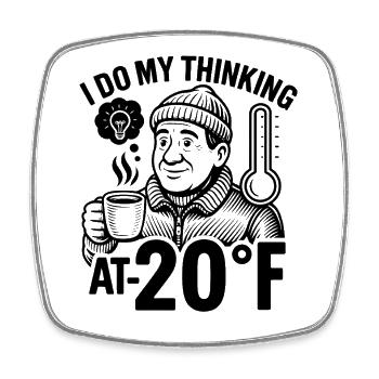 Winter Coffee Friend Design - Square fridge magnet - white - Front