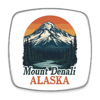 Denali Alaska's Mountain Landscape - Square fridge magnet - white - Front