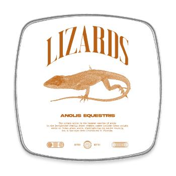 Kubanischer Ritter Anole Reptilienhalter Eidechse - Viereckiger Kühlschrankmagnet - Weiß - Vorne