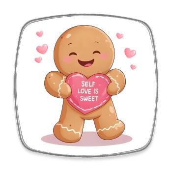 Anime Lebkuchenmann – Selflove is Sweet Xmas - Viereckiger Kühlschrankmagnet - Weiß - Vorne