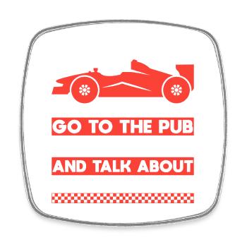 Funny Slot Car Racing & Beer Best Training Racer - Square fridge magnet - white - Front