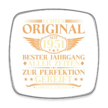 75ème Anniversaire Vintage Original 1951 Millésime - Magnet carré - blanc - Devant