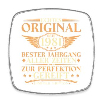 45ème Anniversaire Vintage Original 1981 Vintage - Magnet carré - blanc - Devant