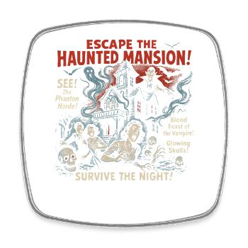 Haunted Mansion Escape Filmplakat Halloween - Viereckiger Kühlschrankmagnet - Weiß - Vorne
