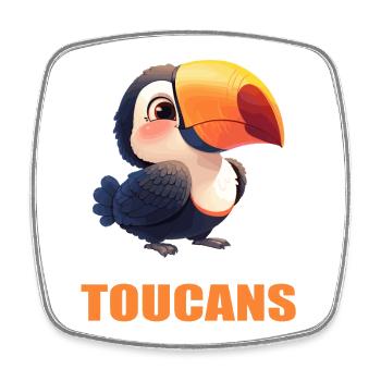 Toucans Toucan - Square fridge magnet - white - Front