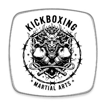 kickboxing - Viereckiger Kühlschrankmagnet - Weiß - Vorne
