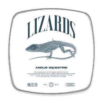 Cuban Knight Anole Reptile Keeper Lizard - Square fridge magnet - white - Front