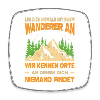 Tenue d’alpinisme en plein air - Magnet carré - blanc - Devant