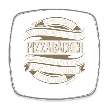 Pizza Baker - Square fridge magnet - white - Front