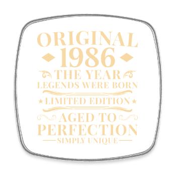 Original 1986 Vintage 40th Birthday - Square fridge magnet - white - Front
