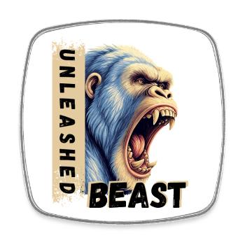 Gorrila UNLEASHED - Gym  - Viereckiger Kühlschrankmagnet - Weiß - Vorne