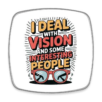 Optometrist I Deal With Vision Eye Doctor Optician - Viereckiger Kühlschrankmagnet - Weiß - Vorne