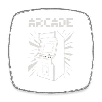 ARCADE Retro Arcade Machine à sous des années 80 Gamer des années 90 - Magnet carré - blanc - Devant