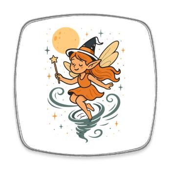 Moon Magic Fairy in Witch Trick - Square fridge magnet - white - Front