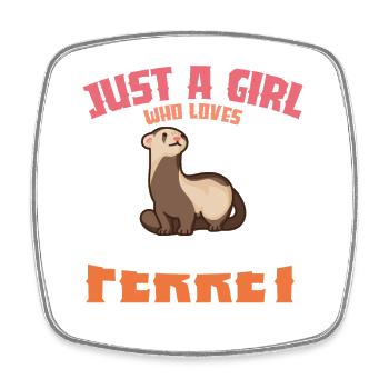 Juste une fille et son furet - Magnet carré - blanc - Devant