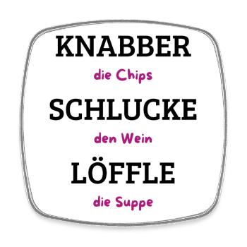 Chips Wein Suppe Typografie - Viereckiger Kühlschrankmagnet - Weiß - Vorne