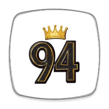 94 Number Crown - Square fridge magnet - white - Front