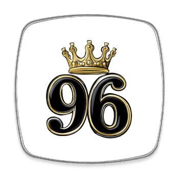 96 Nombre Couronne - Magnet carré - blanc - Devant