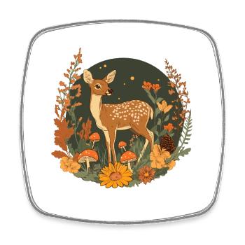 Cerfs d’automne dans le Waldkreis - Magnet carré - blanc - Devant