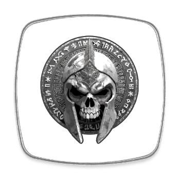 Spartan Skeleton Gladiator Skull - Square fridge magnet - white - Front