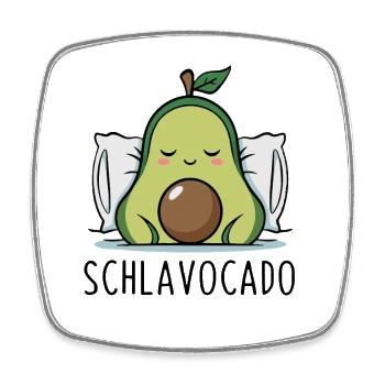Schlavocado Funny Avocado Pun - Viereckiger Kühlschrankmagnet - Weiß - Vorne