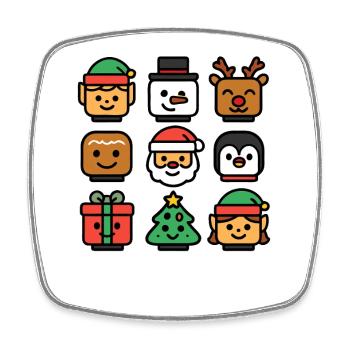 Noël Blocs de construction Chefs Jeunesse Enfant Noël - Magnet carré - blanc - Devant
