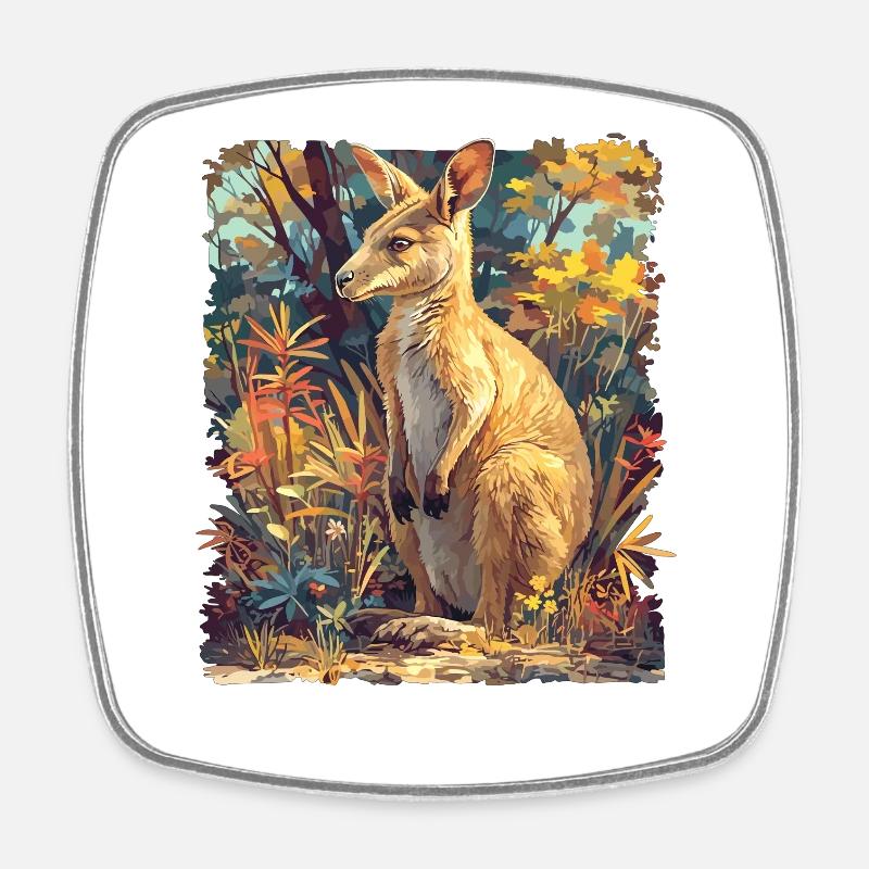 Wallabys Wallaby - Viereckiger Kühlschrankmagnet - Weiß