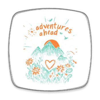Adventures ahead - Viereckiger Kühlschrankmagnet - Weiß - Vorne